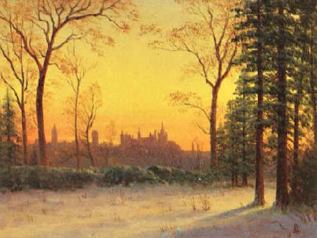 Albert Bierstadt View of the Parliament Buildings from the Grounds of Rideau Halls oil painting picture